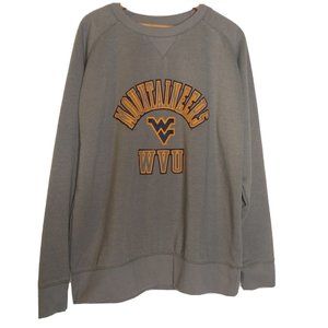 Champion WVU Men's L West Virginia Mountaineers Sweatshirt Crew Neck Gray EUC